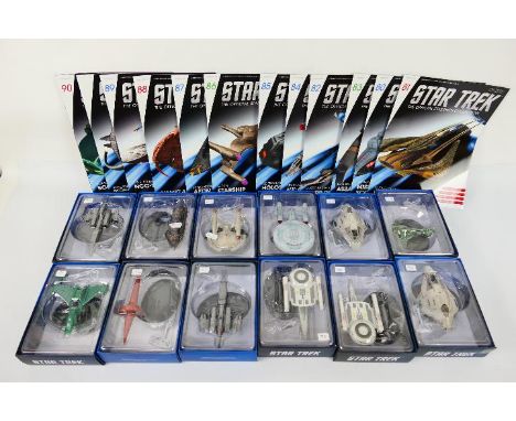 Eaglemoss - Star Trek - 12 x boxed die-cast model Stark Trek Space Ships - Lot includes Andorian Warship, Surak Class, Oberth