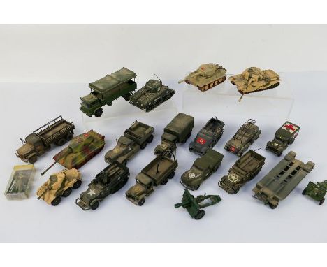 Corgi - Solido - A group of unboxed military vehicles including Diamond T 980, Hanomag Sd.Kfz 251/1, Saladin, Bedford MK, Cen
