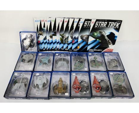 Eaglemoss - Star Trek - 13 x boxed die-cast model Stark Trek Space Ships - Lot includes Breen Warship, Hirogen Hunter, D'kyr,