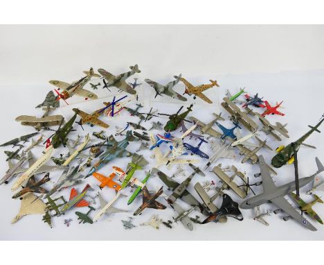 Dinky - Matchbox - Others. A selection of approx Sixty loose diecast model planes in varying scales and heavily playworn cond