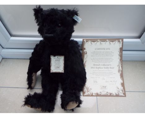 Steiff  - British Collector's 1912 Replica, black, issued in a limited edition of 3000 (No 01766), white tag to the ear, labe