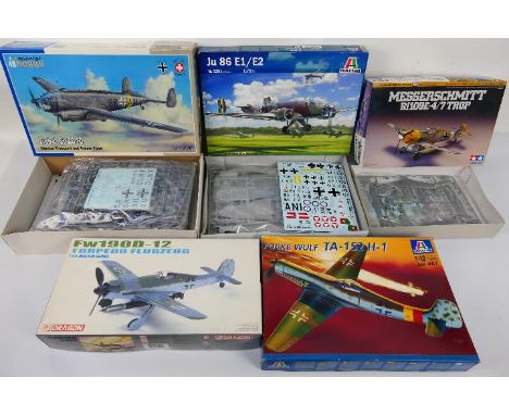 Tamiya - Special Hobby - Dragon Italeri - Five boxed plastic WW2 German military aircraft model kits. Lor includes Special Ho