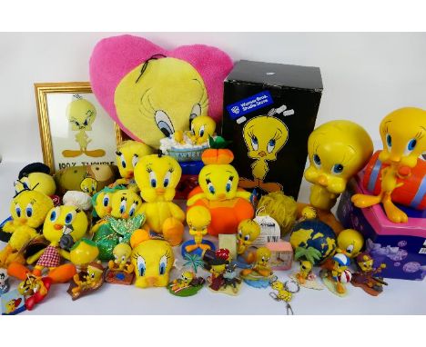 Warner Bros - Looney Tunes - A collection of Tweety collectable items to include, soft toys, mugs, ceramic figures, framed pi
