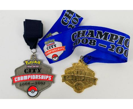 Pokemon - 2 x Pokemon TCG United Kingdom National Championships City Championship medals with ribbons, they are prizes for fi