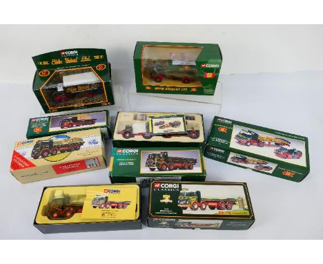 Corgi - Eddie Stobart - 7 x boxed models in 1:50 th scale including Bedford S box van # 19306, Bedford TK platform lorry # 23