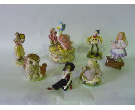 Two Beswick Beatrix Potter figures of Jeremy Fisher and Old Mr Brown, both with brown back stamps to base together with a cer