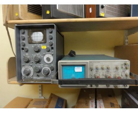 A Tektronix 2215 60 MHZ Oscilloscope together with a Marconi Television Sweep Generator TF1104/1