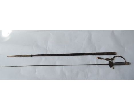 A 19th century rapier, the blade marked Solingen and Wilkinson Pall Mall with brass mounts and wire grip, with brass mounted 