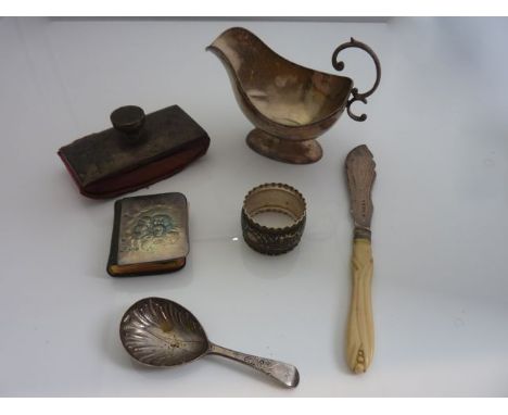 A George III silver Old English pattern caddy spoon, possibly Richard Crossley, probably 1789, the bowl with leaf decoration,