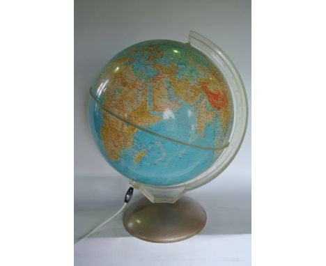 A large contemporary light up terrestrial globe, 56 cm tall approx.