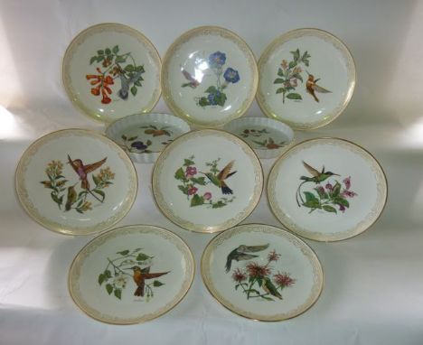 A set of eight limited edition plates from the Edward Marshall Boehm Humming Bird Collection, with various decoration of humm