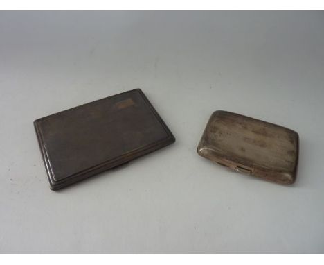 A George VI silver cigarette case, Frederick Field, Birmingham, 1942, the shaped rectangular body with engine-turned decorati