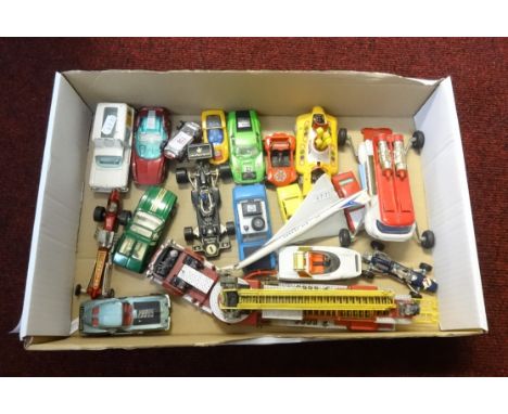 A collection of diecast models mainly Corgi.