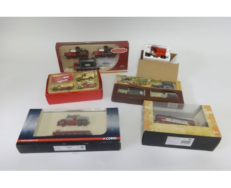 A collection of Corgi trackside commercial vehicles including Hamleys set, approx 13.