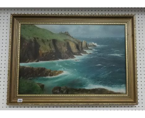 A.E.Clayton, signed oil on canvas 'Seascape', 50cm x 75cm.
