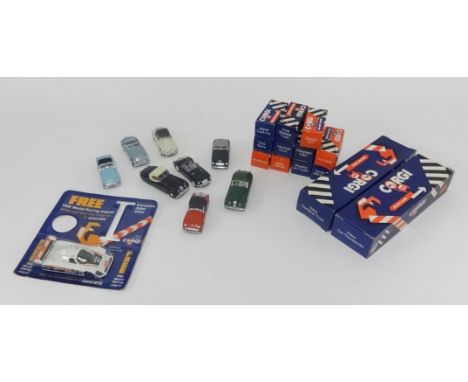 A collection of 23 Corgi diecast car models, 8 unboxed.