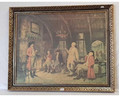 LARGE GILT FRAMED PRINT OF F.M BENNETT THE LANDLORDS STORY