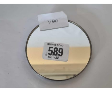 ROUND SILVER EMBOSSED MIRROR, 3" DIA