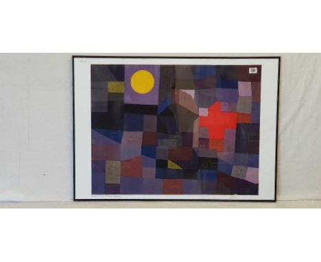 A FRAMED PRINT OF PAUL KLEE 'FIRE AT FULL MOON'