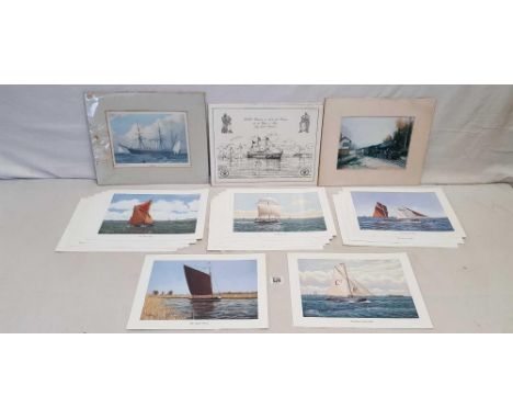 COLLECTION OF COLOUR PRINTS OF VARIOUS SAILING BOATS FROM AROUND THE UK [SOME DUPLICATES] TOGETHER WITH A COLOUR PRINT OF A S