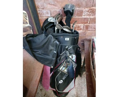 MOTO CADDY GOLF BAG WITH MISC CLUBS