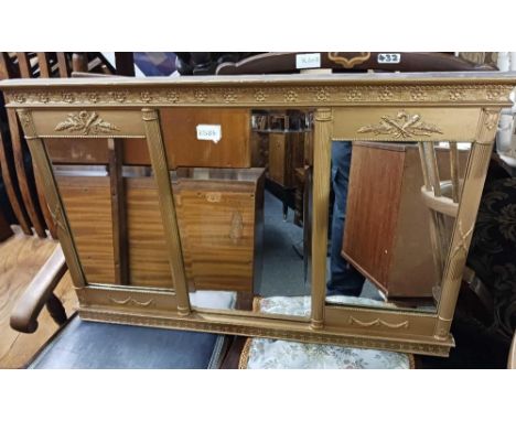 GILT FRAMED BEVELLED EDGE RIPPLE MIRROR