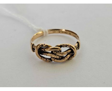 9ct KNOT RING, SIZE 'N'