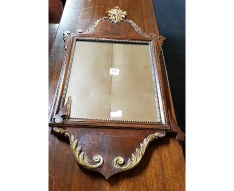 MAHOGANY WALL MIRROR A/F