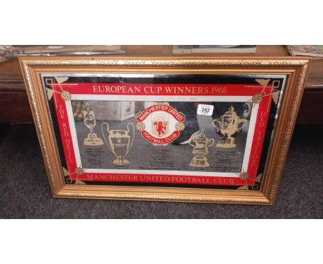 GILT FRAMED VINTAGE MANCHESTER UTD MIRROR