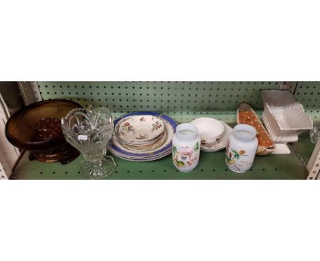 SHELF OF CHINAWARE & GLASS