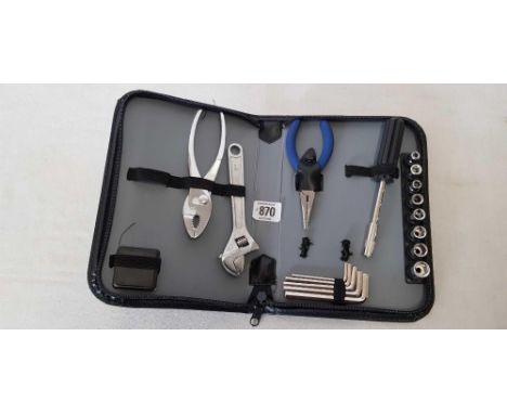 ZIPPED FOLDER WITH A TOOL KIT, SOME TOOLS MISSING