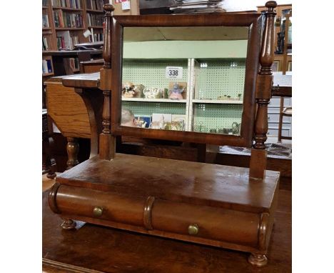 MAHOGANY 2 DRAWER TOILET SWING MIRROR