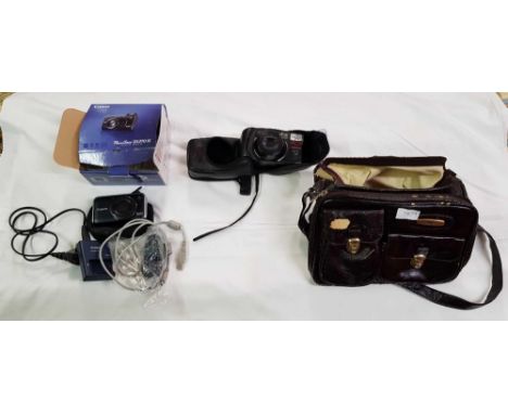 POWER SHOT SX 20 IS DIGITAL CAMERA BY CANNON, A SAMSUNG AF ZOOM 1050 & A CAMERA BAG BY CARLTON WITH BOOKLETS