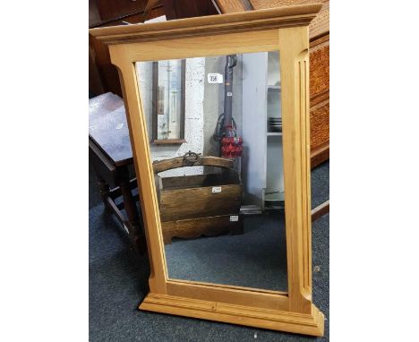 MODERN LIGHT OAK FRAMED WALL MIRROR