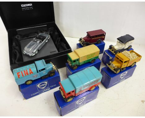 Six Cameo Collection model vehicles, boxed and a limited edition Corgi Precision Cast Classic die-cast E-Type Jaguar, boxed 