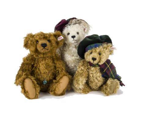 Three Steiff Scottish and Irish Limited Edition Teddy Bears: Irish Teddy Bear, 1114 of 2000, 2002; The Steiff Scottish Bear, 