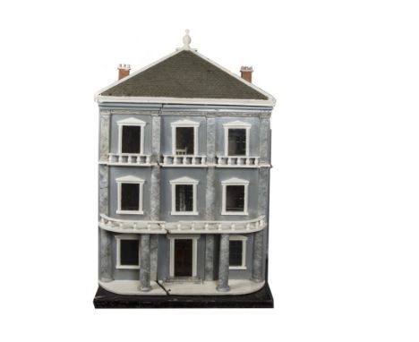 A rare large G & J Lines dolls’ house DH/7, of Italianate style with pilasters to the three floors, a colonnaded porch with b