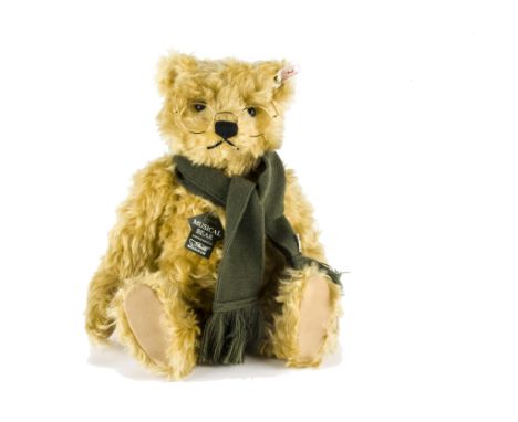 A Steiff Limited Edition for Harrods musical College Bear 1996, 929 of 2000, in original box with certificate (slight speckli