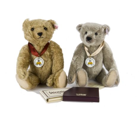 Two Steiff Club Limited Edition teddy bears: 2004 Franz teddy bear, 2070 for the year; and Richard Steiff Teddy Bear, 3757 fo