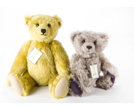 Two Steiff British Collectors’ Teddy Bears: 2001 brass, 34 of 4000; and 1999 grey 36, 2454 of 3000, in original boxes with ce