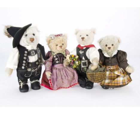 Four Steiff Limited Edition Wedding Party: all numbered 201 of 500, comprising teddy bear bride, groom, bride’s mother and br