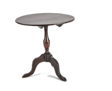 A rare Bubb doll’s tilt top tea table 1820-30s, with circular top and tripod legs, stamped J. Bubb Maker on base - 7¼in. (18.