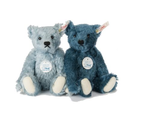 A Steiff Limited Edition for North America Forever Friends Blue 23, two different blue teddy bears, 3199 of 4000, in original