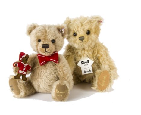 Two Steiff Limited Edition for Harrods teddy bears: 2013 Sebastian, 35 of 1500; and 2015 Eva-Lily, 35 of 1500, in original bo