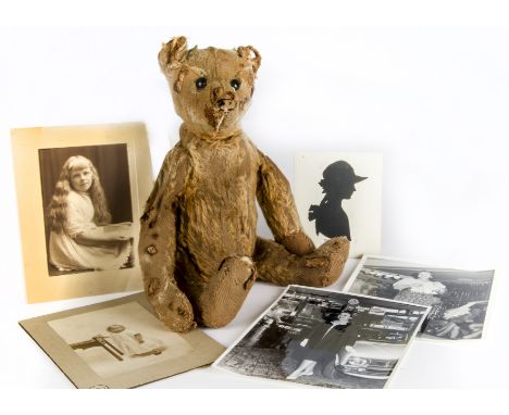 ‘Ted’, an early Steiff centre-seam teddy bear with provenance, with cinnamon mohair, black boot button eyes, pronounced muzzl