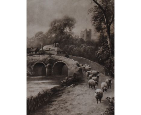 After Douglas Graham (19th Century, Scottish), a monochrome print, 'Departing Summer', framed, mounted, and under glass, 33cm
