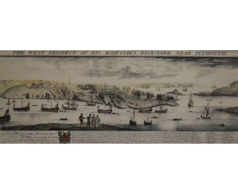 After Samuel &amp; Nathaniel Buck (18th Century, British), a topographical print, 'The West Prospect of His Majesties Dock-Ya