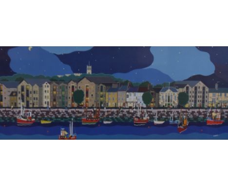 *Local Interest - Chas Jacobs (b.1957, British), a coloured print, 'Quayside Evening', signed to the margin, a limited editio