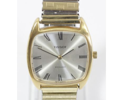 Tissot Stylist, a gold plated gentleman's manual wind wristwatch, spares or repair 
