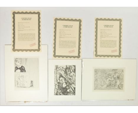 After Pablo Picasso (1881-1973) three ltd edition lithographs from the 'Vollard Suite' series, published by Verlag Gerd Hatje